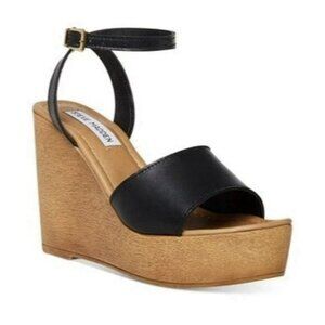 Steve Madden Welsh Black Womens Shoes Size 7.5 M Sandals